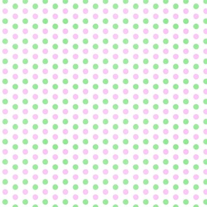 (S) Pastel Pink and Green Polka Dots Spring