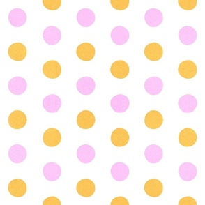 (L) Pastel Pink and Orange Polka Dots Sunny