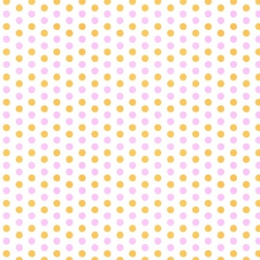 (S) Pastel Pink and Orange Polka Dots Sunny