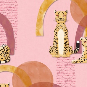 Cheetah Sunset-on pink (large scale)