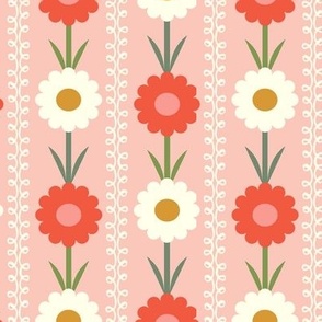 daisy stripe on pink