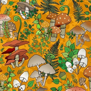 Mushroom Forest (Autumn Gold large scale) 