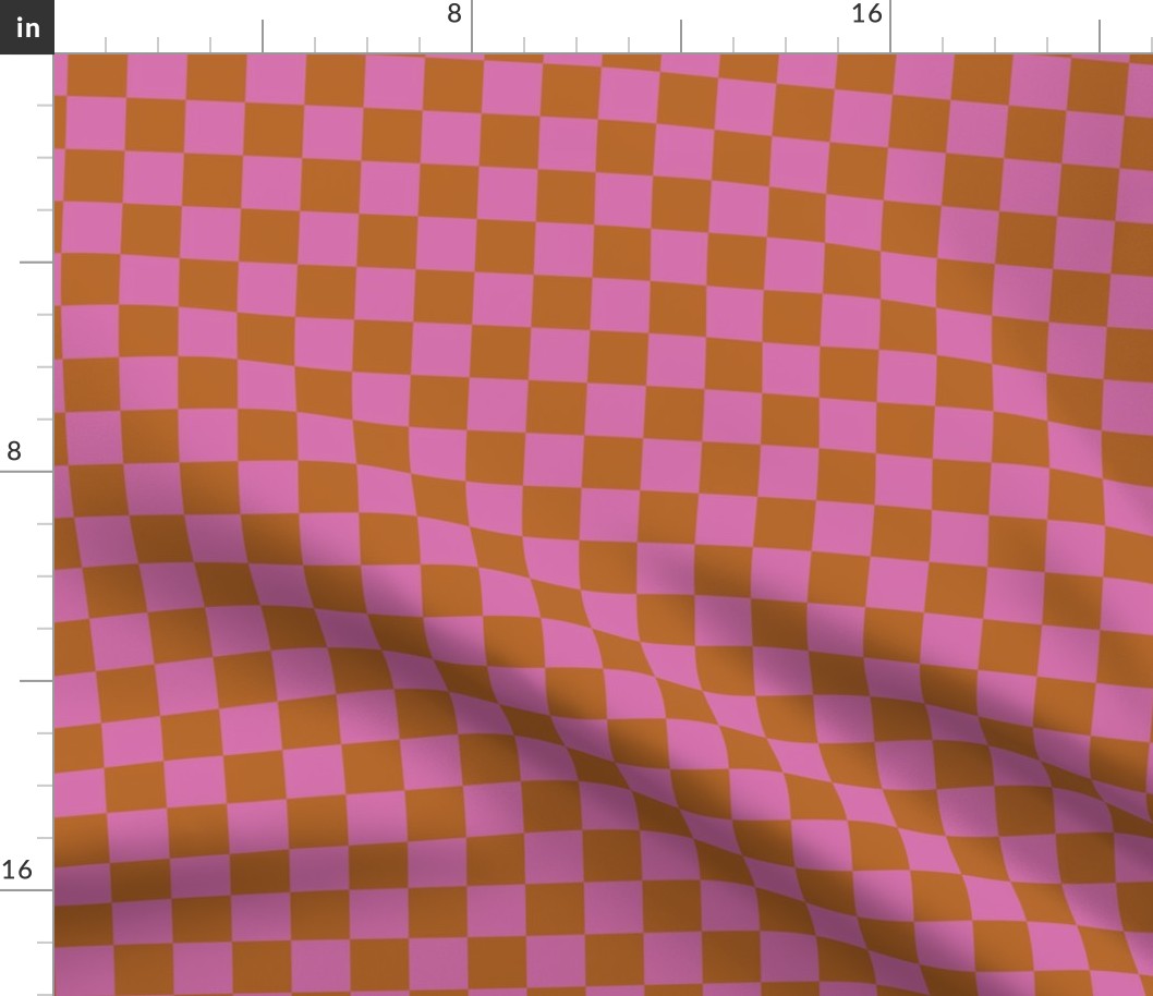 small bubblegum barbiecore checkerboard: glam, retro, hot pink