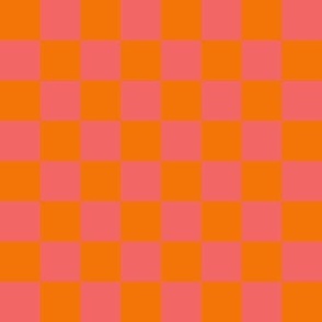 small sherbet barbiecore checkerboard: glam, retro, hot pink