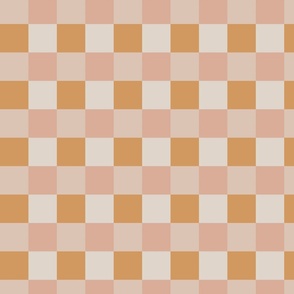 Checkered plaid _WARM NEUTRALS pink peach cream_ XX SMALL 