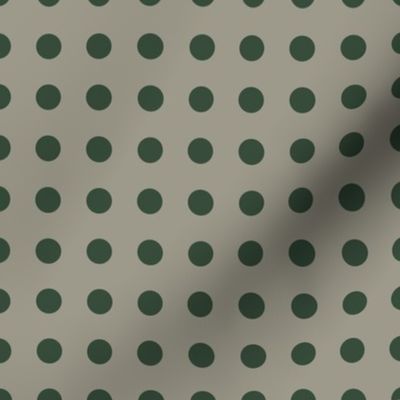 Half Inch Polka Dots - Pine Green on Greige Blender