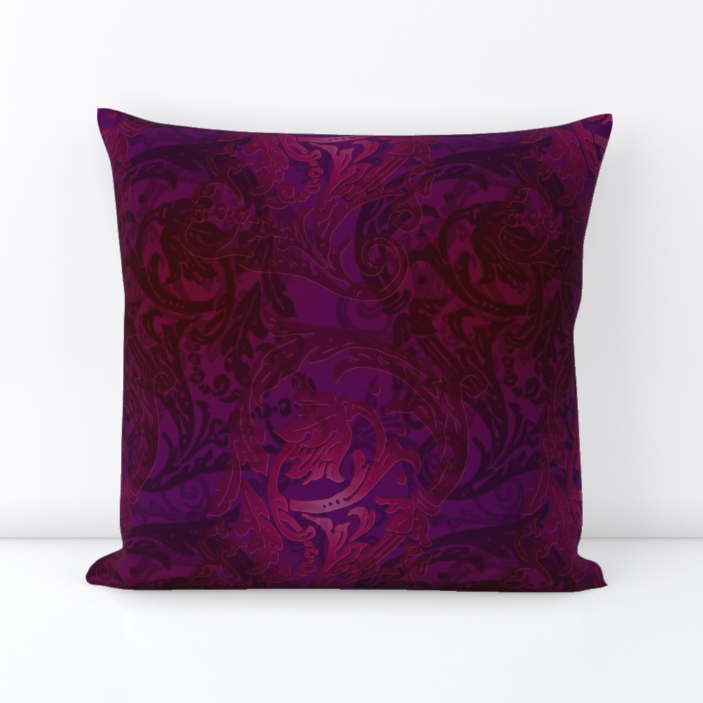 Baroque Curlicue in Merlot and Aubergine