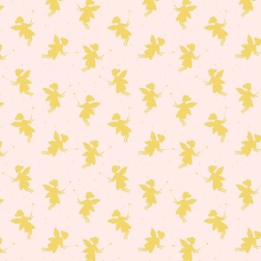 Fairies on soft pink- small