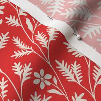 Floral Vines in Red and White // Medium Scale