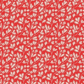 Floral Vines in Red and White // Medium Scale