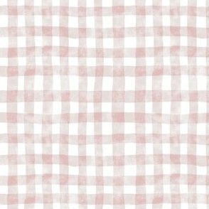 pink and white faded plaid