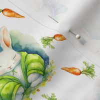 Sleepy Bunny Dreaming of Carrots SPOONFLOWER 150 12 x 8
