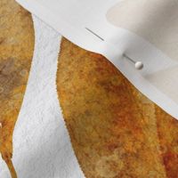 myrtus pimenta large - hand-painted golden brown leaf - autumn watercolor botanical wallpaper