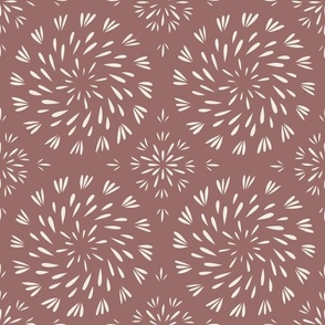 vintage swirl - copper rose pink_ creamy white - hand drawn geo tile