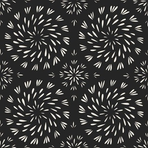 vintage swirl - creamy white_ raisin black 02 - hand drawn geo tile