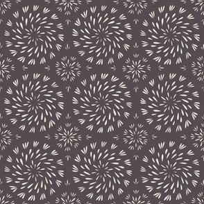 vintage swirl - creamy white_ purple brown - hand drawn geo tile