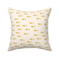 Simple little hand drawn fish // SMALL // Yellow Eggshell White