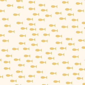 Simple little hand drawn fish // SMALL // Yellow Eggshell White