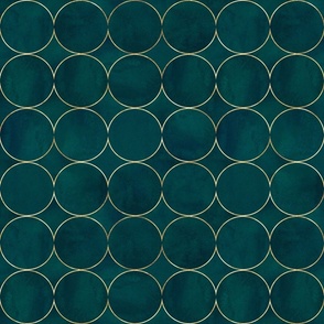 Abstract watercolor background with dark teal color circles #2