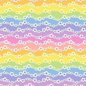 Pastel Rainbow Flower Waves 6-inch repeat