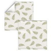 Elegant Ferns Medium Scale in Champagne White and Green