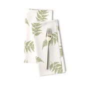 Elegant Ferns Medium Scale in Champagne White and Green