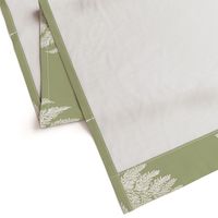 Elegant Fern Jumbo Scale in Moss Green and White