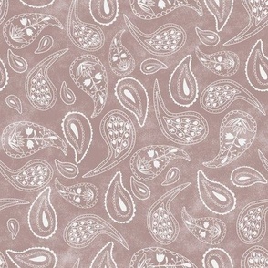 faded pink and white paisley