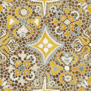 Old yellow mosaics with maximalist designs 