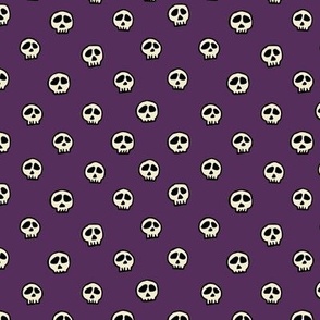 Purple Skull Polka Dots