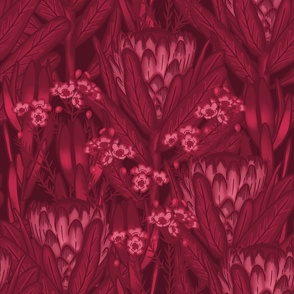 Fynbos Florals Duvet Cover - Rich Reds
