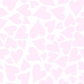 Large Scale Hearts Pale Pink on White