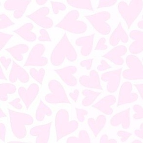 Medium Scale Hearts Pale Pink on White