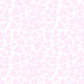 Small Scale Hearts Pale Pink on White