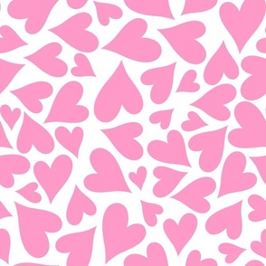 Large Scale Hearts Light Pink on White