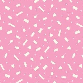 Mini Tossed Retro Halloween Candy in Blush Carnation Pink and Cream White