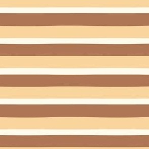 Classic Retro Duo Stripe in Copper Brown, Wheat Yellow, and Cream White