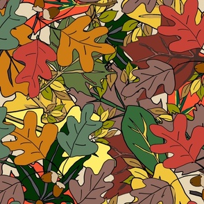 Fall Leaves on Cream