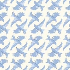 Flying bluebirds  - White cream