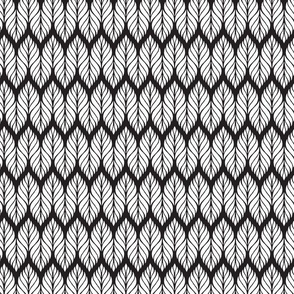 Abstract Leaf Chevron - Black and White