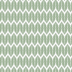 Abstract Leaf Chevron - Green on White