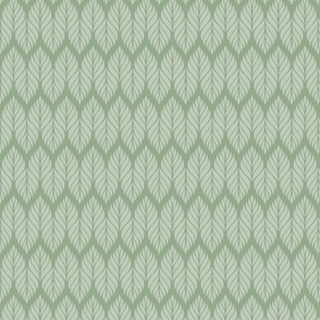 Abstract Leaf Chevron - Green on Green