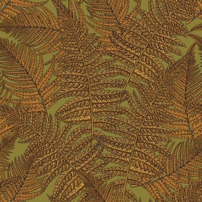 Autumnal fern on sage 