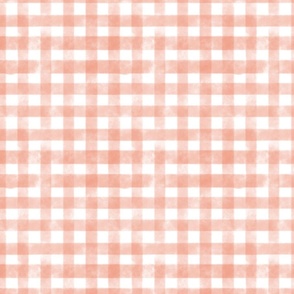 Peach watercolour gingham