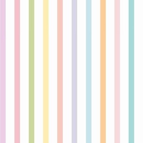 Colorful pastel vertical stripes, soft colors for nurseries and kids rooms