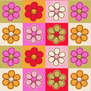 Bold Colorblock Retro Daisies | Small | Dopamine Rush collection 