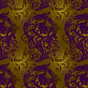 Baroque Curlicue in Gold and Purple 2