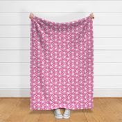 Medium Scale Playful Paisley Bandana White on Hot Pink