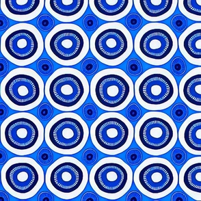 Rows of blue circles