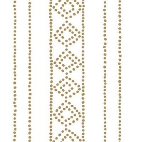 (L) boho diamond dots beige brown on white Large scale